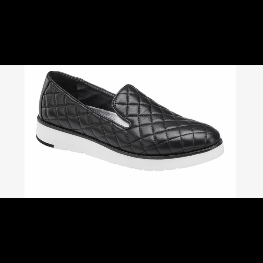 Black quilted Portia leather loafers
